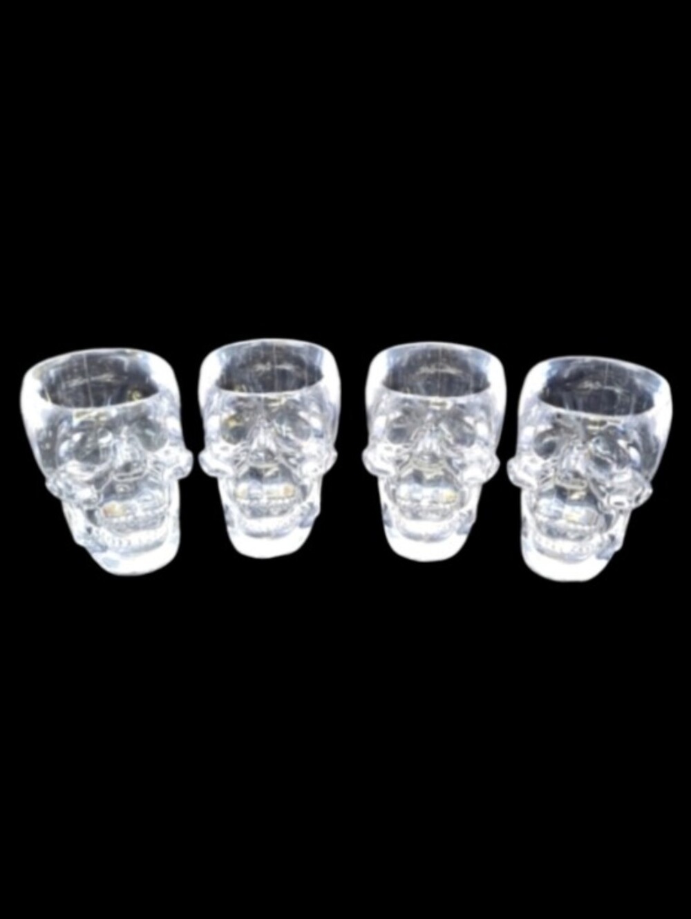 NEW 4"CRYSTAL HEAD" VODKA SKULL PLASTIC SHOT GLASSES